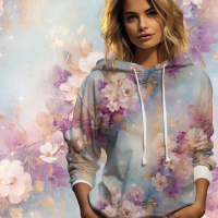 Bio French Terry mit Überbreite (Stoffbreite ca. 180 cm): Eigenproduktion  Dream velvet blossom - von Graustufen-Stoffe